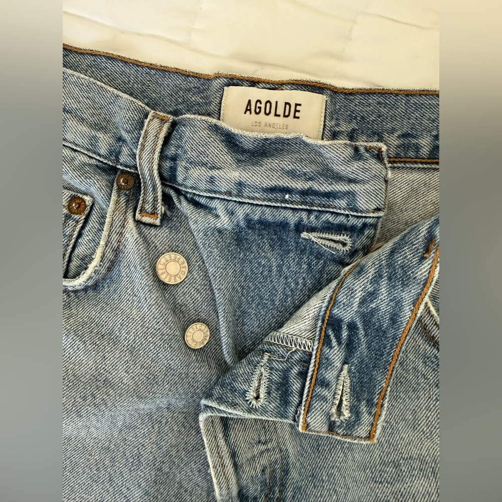 Agolde Assymetrical button Jean shorts - Picture 4 of 6